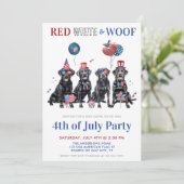 Red White & Woof Patriottische Honden 4 juli Feest Kaart (Staand voorkant)