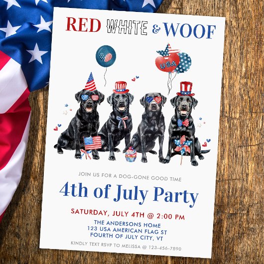 Red White & Woof Patriottische Honden 4 juli Feest Kaart