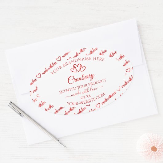 Red White Word Cloud Product Labels bevestigen het (Envelop)