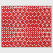 Red White XL Moroccan Quatrefoil #7DS Cadeaupapier (Vlak)