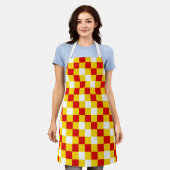 Red White Yellow Checkered Pattern Design  Schort (Gedragen)
