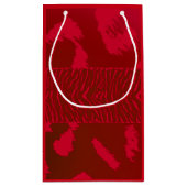 Red Wild Animal Pattern Klein Cadeauzakje (Achterkant)