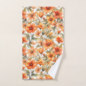 Red Wild Flowers Waterverf Kunst Bad Handdoek (Handdoek)