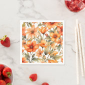 Red Wild Flowers Waterverf Kunst Servet (Insitu)