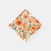 Red Wild Flowers Waterverf Kunst Servet (Hoek)