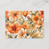 Red Wild Flowers Waterverf Kunst Visitekaartje (Achterkant)