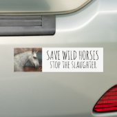 Red wilde paarden en stop de slachtpaarden Bumpers Bumpersticker (Op auto)