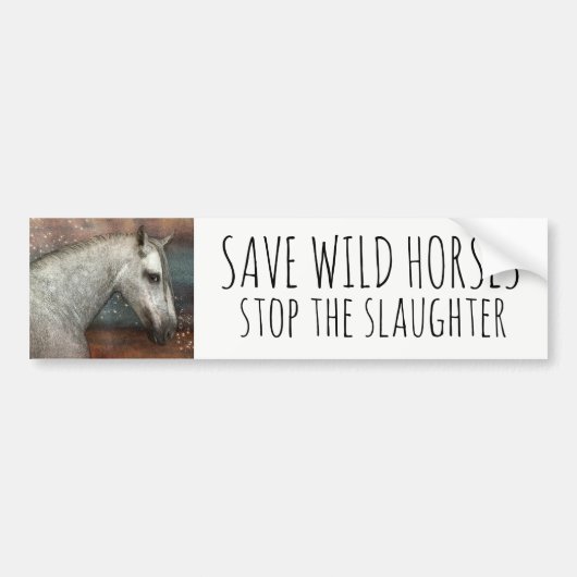 Red wilde paarden en stop de slachtpaarden Bumpers Bumpersticker (Voorkant)