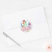 Red Wildflower Waterverf retouradres Ronde Sticker (Envelop)