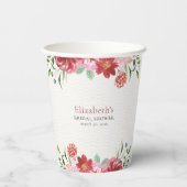 Red wildflowers Bridal Shower Papieren Bekers (Achterkant)