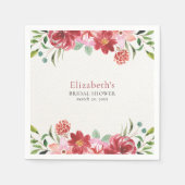 Red wildflowers Bridal Shower Servet (Voorkant)