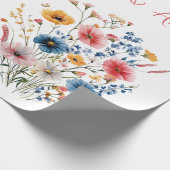 Red Wildflowers Wedding/Douche Gefeliciteerd Cadeaupapier (Hoek)