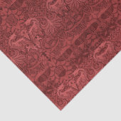 Red William Morris Peacock Dragon Pattern Tissuepapier (Detail)