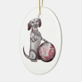 Red Willow Dachshund Keramisch Ornament (Links)