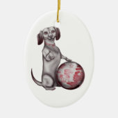 Red Willow Dachshund Keramisch Ornament (Voorkant)