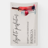 Red Wine Aged to Perfection 60th Birthday Party Spandoek (Verticaal)