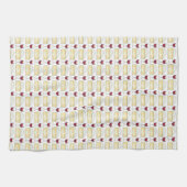 Red Wine and Brie Cheese Print Pattern Theedoek (Horizontaal)