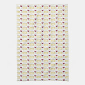 Red Wine and Brie Cheese Print Pattern Theedoek (Verticaal)