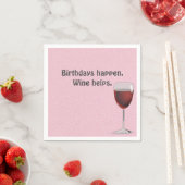 Red Wine and Polka Dots Birthday Napkins Servet (Insitu)