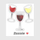 Red Wine and White Wine Sticker (Vel)