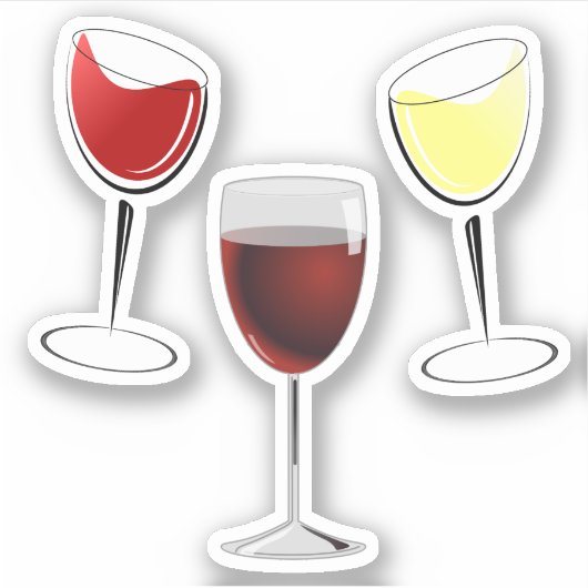 Red Wine and White Wine Sticker (Voorkant)