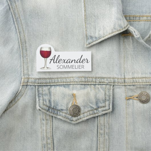 Red Wine Bar Glass Winery Vineyard Sommelier Naamplaatje (In situ)