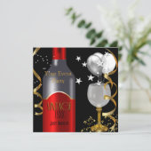  Red Wine Black Gold Silver Kaart (Staand voorkant)