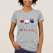 Red Wine Blue 4 juli Onafhankelijkheidsdag T-shirt (Voorkant)