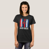 Red Wine & Blue 4th of July wine Red White Blue Wi T-shirt (Voorkant volledig)