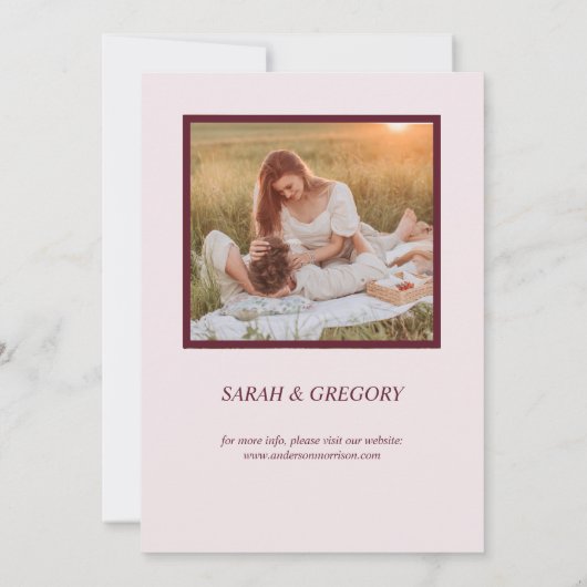 Red Wine Boho Minimalist Save the Date Kaart (Achterkant)