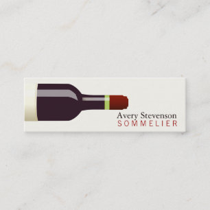 Red Wine Bottle Sommelier Mini Visitekaartje