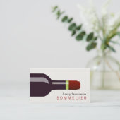 Red Wine Bottle Sommelier Visitekaartje (Staand voorkant)