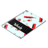 Red wine bottles and glasses pattern notitieboek (Linkerzijde)