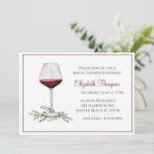 Red Wine Bridal Shower Invitation Kaart (Staand voorkant)