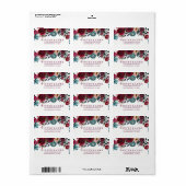 Red Wine Burgundy Floral Weddenschap Etiket (Full Sheet)