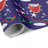 Red Wine Christmas Cadeaupapier (Rol Hoek)