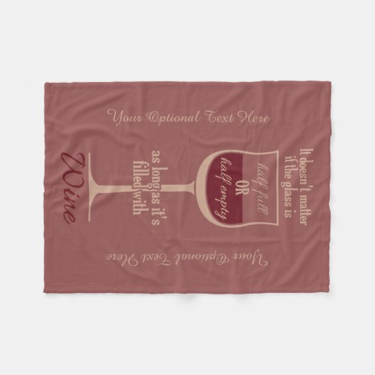 Red Wine custom fleece deken (Voorkant (Horizontaal))