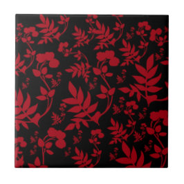 Red Wine Florah Design Tile Tegeltje