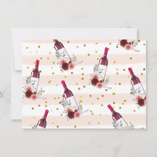 Red Wine & Floral Dank u Kaart (Achterkant)