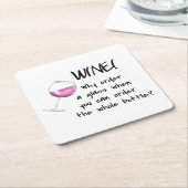 Red Wine Funny Word Gezegde Party Drink Kartonnen Onderzetters (Schuin)