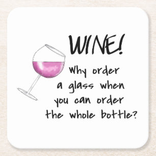 Red Wine Funny Word Gezegde Party Drink Kartonnen Onderzetters