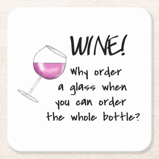 Red Wine Funny Word Gezegde Party Drink Kartonnen Onderzetters (Voorkant)