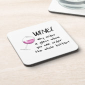 Red Wine Funny Word Gezegde Party Drink Onderzetter (Linkerzijde)