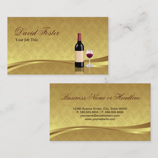 Red Wine Glass - Agent van de Detailhandelaar van  Visitekaartje (Voorkant / Achterkant)