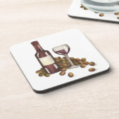 Red Wine Glass Bottle Winery Merlot Sommelier Drankjes Onderzetter (Linkerzijde)