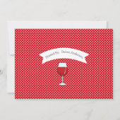 Red Wine Glass Bridal Shower Kaart (Achterkant)