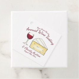 Red Wine Glass Brie Cheese Tasting Charity Event Bedankjes Labels