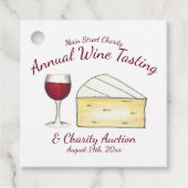Red Wine Glass Brie Cheese Tasting Charity Event Bedankjes Labels (Voorkant)