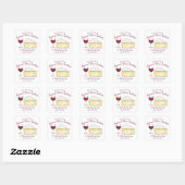Red Wine Glass Brie Cheese Tasting Charity Event Vierkante Sticker (Vel)
