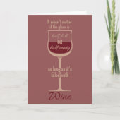 Red Wine Glass custom greeting card Kaart (Voorkant)